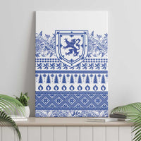 Scottish Christmas Canvas Wall Art Scotland Thistle and Celtic Knot White-Blue Color - Wonder Print Shop