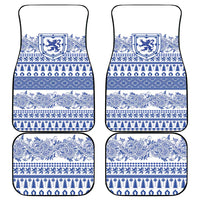 Scottish Christmas Car Mats Scotland Thistle and Celtic Knot White-Blue Color - Wonder Print Shop