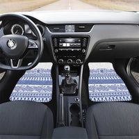 Scottish Christmas Car Mats Scotland Thistle and Celtic Knot White-Blue Color - Wonder Print Shop