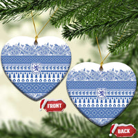 Scottish Christmas Ceramic Ornament Scotland Thistle and Celtic Knot White-Blue Color - Wonder Print Shop