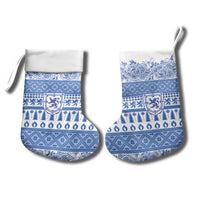 Scottish Christmas Christmas Stocking Scotland Thistle and Celtic Knot White-Blue Color - Wonder Print Shop