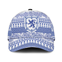 Scottish Christmas Classic Cap Scotland Thistle and Celtic Knot White-Blue Color - Wonder Print Shop