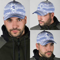 Scottish Christmas Classic Cap Scotland Thistle and Celtic Knot White-Blue Color - Wonder Print Shop