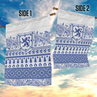 Scottish Christmas Garden Flag Scotland Thistle and Celtic Knot White-Blue Color - Wonder Print Shop