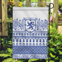 Scottish Christmas Garden Flag Scotland Thistle and Celtic Knot White-Blue Color - Wonder Print Shop