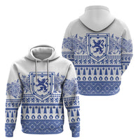 Scottish Christmas Hoodie Scotland Thistle and Celtic Knot White-Blue Color - Wonder Print Shop