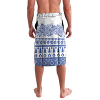 Scottish Christmas Lavalava Scotland Thistle and Celtic Knot White-Blue Color - Wonder Print Shop