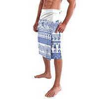 Scottish Christmas Lavalava Scotland Thistle and Celtic Knot White-Blue Color - Wonder Print Shop