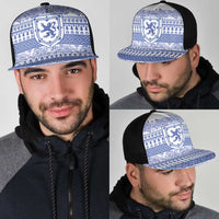 Scottish Christmas Mesh Trucker Cap Scotland Thistle and Celtic Knot White-Blue Color - Wonder Print Shop