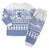 Scottish Christmas Pajama Set Scotland Thistle and Celtic Knot White-Blue Color - Wonder Print Shop