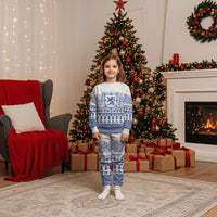 Scottish Christmas Pajama Set Scotland Thistle and Celtic Knot White-Blue Color - Wonder Print Shop
