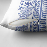 Scottish Christmas Pillow Cover Scotland Thistle and Celtic Knot White-Blue Color - Wonder Print Shop