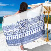 Scottish Christmas Sarong Scotland Thistle and Celtic Knot White-Blue Color - Wonder Print Shop