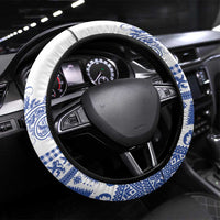 Scottish Christmas Steering Wheel Cover Scotland Thistle and Celtic Knot White-Blue Color - Wonder Print Shop