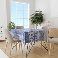 Scottish Christmas Tablecloth Scotland Thistle and Celtic Knot White-Blue Color - Wonder Print Shop