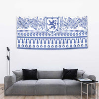 Scottish Christmas Tapestry Scotland Thistle and Celtic Knot White-Blue Color - Wonder Print Shop