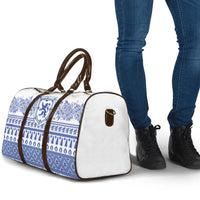 Scottish Christmas Travel Bag Scotland Thistle and Celtic Knot White-Blue Color - Wonder Print Shop