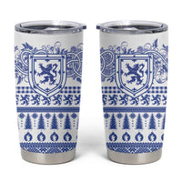 Scottish Christmas Tumbler Cup Scotland Thistle and Celtic Knot White-Blue Color - Wonder Print Shop
