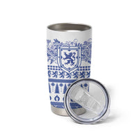 Scottish Christmas Tumbler Cup Scotland Thistle and Celtic Knot White-Blue Color - Wonder Print Shop