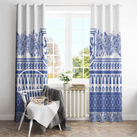 Scottish Christmas Window Curtain Scotland Thistle and Celtic Knot White-Blue Color - Wonder Print Shop