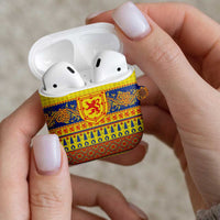 Scottish Christmas AirPods Case Scotland Thistle and Celtic Knot Yellow-Red Color - Wonder Print Shop