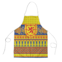 Scottish Christmas Apron Scotland Thistle and Celtic Knot Yellow-Red Color - Wonder Print Shop