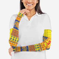 Scottish Christmas Arm Sleeves Scotland Thistle and Celtic Knot Yellow-Red Color - Wonder Print Shop