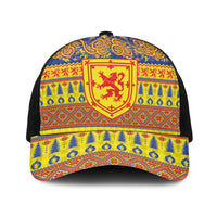 Scottish Christmas Baseball Net Cap Scotland Thistle and Celtic Knot Yellow-Red Color - Wonder Print Shop