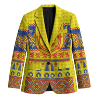 Scottish Christmas Blazer Scotland Thistle and Celtic Knot Yellow-Red Color - Wonder Print Shop