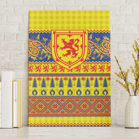 Scottish Christmas Canvas Wall Art Scotland Thistle and Celtic Knot Yellow-Red Color - Wonder Print Shop