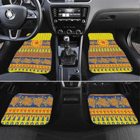 Scottish Christmas Car Mats Scotland Thistle and Celtic Knot Yellow-Red Color - Wonder Print Shop