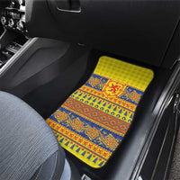 Scottish Christmas Car Mats Scotland Thistle and Celtic Knot Yellow-Red Color - Wonder Print Shop