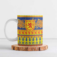 Scottish Christmas Ceramic Mug Scotland Thistle and Celtic Knot Yellow-Red Color - Wonder Print Shop