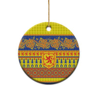 Scottish Christmas Ceramic Ornament Scotland Thistle and Celtic Knot Yellow-Red Color - Wonder Print Shop