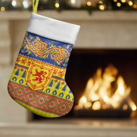 Scottish Christmas Christmas Stocking Scotland Thistle and Celtic Knot Yellow-Red Color - Wonder Print Shop
