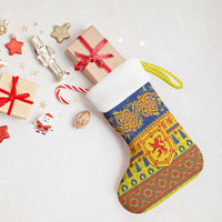 Scottish Christmas Christmas Stocking Scotland Thistle and Celtic Knot Yellow-Red Color - Wonder Print Shop