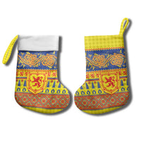 Scottish Christmas Christmas Stocking Scotland Thistle and Celtic Knot Yellow-Red Color - Wonder Print Shop