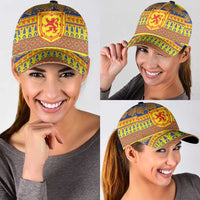 Scottish Christmas Classic Cap Scotland Thistle and Celtic Knot Yellow-Red Color - Wonder Print Shop