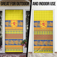 Scottish Christmas Door Cover Scotland Thistle and Celtic Knot Yellow-Red Color - Wonder Print Shop