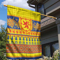 Scottish Christmas Garden Flag Scotland Thistle and Celtic Knot Yellow-Red Color - Wonder Print Shop