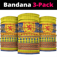 Scottish Christmas Neck Gaiter Scotland Thistle and Celtic Knot Yellow-Red Color - Wonder Print Shop