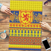 Scottish Christmas Puzzle Scotland Thistle and Celtic Knot Yellow-Red Color - Wonder Print Shop