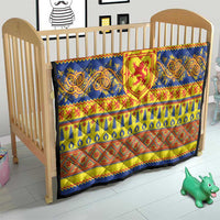 Scottish Christmas Quilt Scotland Thistle and Celtic Knot Yellow-Red Color - Wonder Print Shop