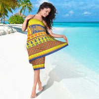 Scottish Christmas Sarong Scotland Thistle and Celtic Knot Yellow-Red Color - Wonder Print Shop