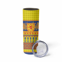 Scottish Christmas Skinny Tumbler Scotland Thistle and Celtic Knot Yellow-Red Color - Wonder Print Shop