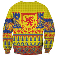 Scottish Christmas Sweatshirt Scotland Thistle and Celtic Knot Yellow-Red Color - Wonder Print Shop