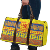 Scottish Christmas Travel Bag Scotland Thistle and Celtic Knot Yellow-Red Color - Wonder Print Shop