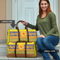 Scottish Christmas Travel Bag Scotland Thistle and Celtic Knot Yellow-Red Color - Wonder Print Shop