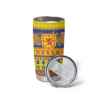 Scottish Christmas Tumbler Cup Scotland Thistle and Celtic Knot Yellow-Red Color - Wonder Print Shop