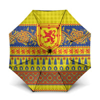 Scottish Christmas Umbrella Scotland Thistle and Celtic Knot Yellow-Red Color - Wonder Print Shop